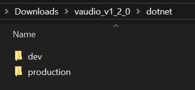 Screenshot of the downloaded Vercidium Audio SDK